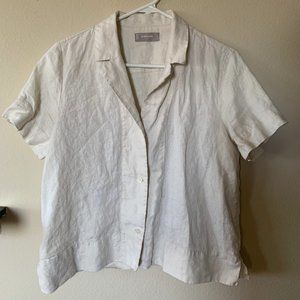 The Linen Short Sleeve Notch Shirt Canvas Color